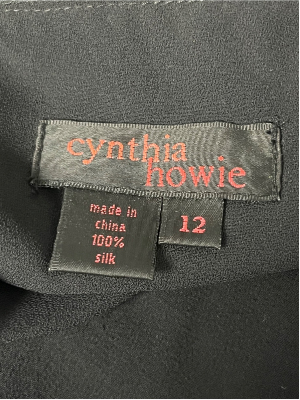 Cynthia Howie Black 100% Silk Tiered Dress Size 12 NWT - Picture 6 of 6